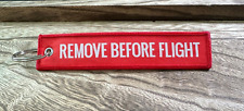 REMOVE BEFORE FLIGHT KEYCHAIN |  MADE in USA durable red canvas pilot motorcycle picture
