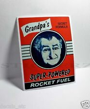 GRANDPA'S ROCKET FUEL Vintage Style DECAL, Vinyl STICKER, rat rod, racing picture