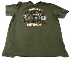 Harley Men’s Shirt Extra Large Sacramento T-shirt Army Green Flathead picture