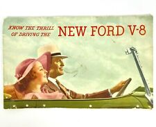 1934 New Ford Motor Company V-8 Advertising Fold Out Brochure Old Cars picture