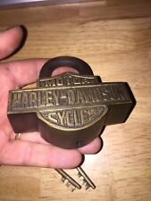 Harley Davidson Blacksmith Padlock Motorcycle Key Lock Set Lot PATINA METAL 1+LB picture