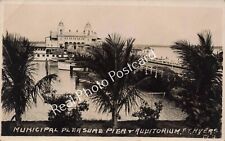 RPPC Fort Myers Florida Municipal Pleasure Pier & Auditorium Real Photo Postcard picture