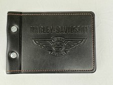 Harley Davidson Riding Academy Roadbook Handbook Log Black Leather Journal Book picture