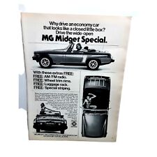 1976 MG Midget Special car Original Ad Vintage paper epherma picture
