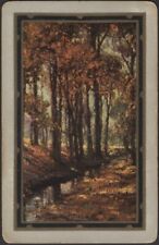 Playing Cards Single Card Old Vintage Named * FALL * Woodland Forest Art Picture picture