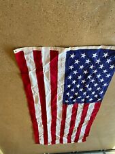 Vintage Large NOS US 50 Star American Flag 4.6 X 9.6  Cotton w Embroidered Stars picture