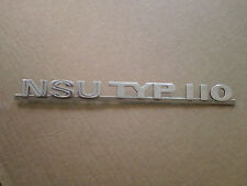 RARE Vintage NSU TYP 110 Germany Emblem Sign Badge Nameplate Script Metal picture
