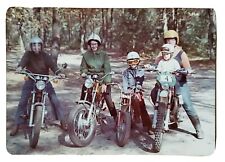 70s Vintage Motorcycle with 4 Motorcyclists Retro Mid Century Modern P 3.5x5 A2 picture