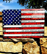 *USA Flag Pledge of Allegiance Metal Sign Wall Decor Man Cave Bar Patriot Gun* picture