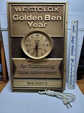 Vintage Westclox Golden Ben Sales Award Wall Clock Montana Mercantile picture