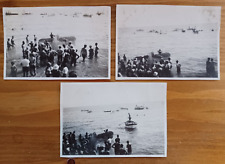 3x Original Photographs 1930 Flying Boat Crash Cannes Juan Les-Pins France picture