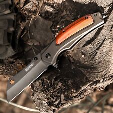 Tactical Folding Pocket Assit  Knife W/Wood Handle For Camping EDC picture