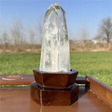 760g Natural clear quartz Obelisk Quartz Crystal Point Wand gem +Stand WA532 picture