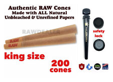 RAW classic king size pre rolled cone with tip (200 pack)+safety lock tube picture