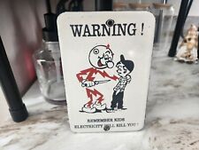 Vintage Reddy Kilowatt Porcelain Sign Car Truck Tractor Motorcycle Gas Oil picture