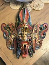 Balinese Garuda Eagle Mask Topeng Hand Carved Wood Bali Wall Art Indonesian picture