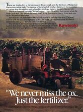 1987 Kawasaki Bayou Quad Monks in a Wine Vinyard Four Wheeler Print Ad picture