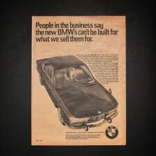 1966 BMW 2000 Sports Coupe Vintage Ad 4V picture