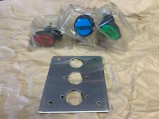 California Speed New Old Stock arcade buttons + plate parts lot. 4 piece NOS kit picture