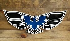 Pontiac 1970-73 FIREBIRD Trans Am Flat Wall Emblem / Steel Art Sign Blue 24x10.5 picture