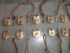 10 Pc Vintage Brass Fine Handcrafted Different Small/Penny Padlocks picture