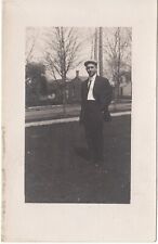 Real Photo Postcard RFPC 1940s Man In Suit - Unposted Card Black and White picture