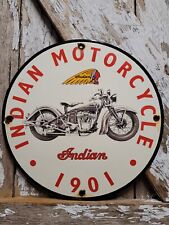 VINTAGE INDIAN MOTORCYCLE PORCELAIN SIGN SALES SERVICE DEALER ADVERTISING PLAQUE picture
