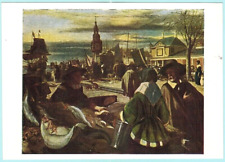Dutch painter Emanuel de Witte 1962 Russian postcard MARKET IN THE PORT picture