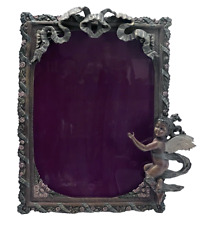 Victorian Rococo Figural Angel Frame Cold Painted Bronze 13x10 8x10 photo picture