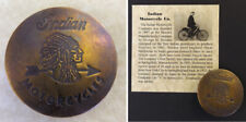 Indian Motorcycle Badge, antiqued brass, boxed picture