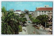 1966 Nassau In The Bahamas Busy Bay Street Main Shopping Street Postcard picture