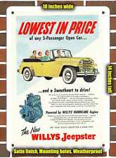 Metal Sign - 1950 Willys Jeepster- 10x14 inches picture