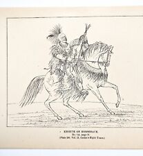 1885 Keokuk Sauk Indian Leader on Horse Engraving George Catlin Native American picture