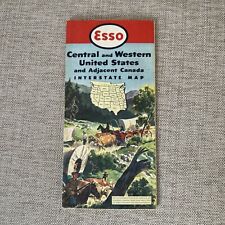 Vintage 1952  ESSO Central and Western US Gas Service Station Road Map picture