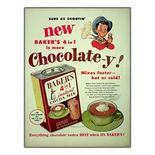 Vintage 1952 Baker's Chocolate Cocoa Mix Sure As Shootin Little Cowboy ad picture