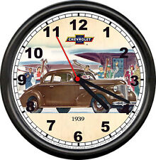 Licensed 1939 Classic Chevy 2 Dr Coupe Chevrolet General Motors Sign Wall Clock picture