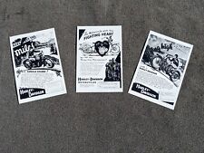 Three Harley Davidson Vintage Magazine Ads Replicated on Metal Tins ~ 1934 1936 picture
