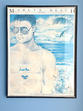 Marlin Beach Hotel- Dial 1981 Vintage Deco Travel Poster -Gay-Themed -Framed picture