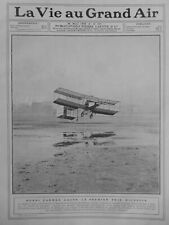 1908 Aviation Henry Farman 4 Newspapers Antique picture