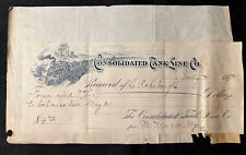 Antique 1892 STANDARD OIL Co Consolidated TANK Line Bill Head and Receipt picture
