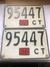 1956 Connecticut License Plates 95447 Pair Street rod￼ picture
