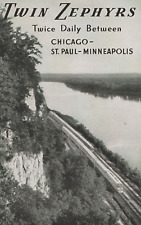 Vintage Postcard Trains Twin Zephyrs Chicago-St. Paul-Minneapolis Twice Daily picture