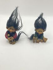 Vintage Candy Design Set Of 2  Sleepy Sitting Troll And Smiling Norway Trolls picture