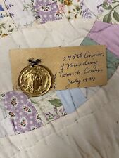 Rare Vintage Norwich CT Conn 150th Anniversary Medal Ribbon 1934 Indian Sachem picture