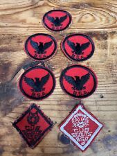 BSA 7 Emblem Red and black  sewn/used BSA Patches picture