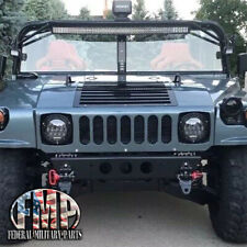 2 Military LED Headlights Head Light Plug & Play BLK Bezel 75W fits Humvee picture