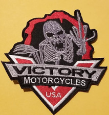 Victory Motorcycles Skeleton w Finger Worldwide Ship Embroidered Patch * picture