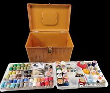 Vintage Sewing Box Supplies Wilson Wil-Hold Basket Design Lot Storage Case picture