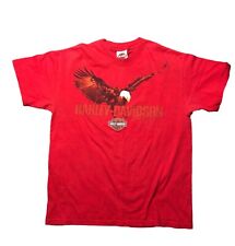 Harley Davidson T Shirt Mens Size Med Red Bruce Rossmeyer's Daytona Beach Eagle picture