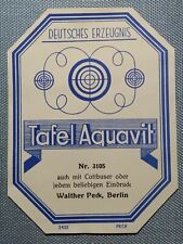 Ancien Schnapsetikett Musteretikett Étiquette Label Tableau Aquavit Walther picture